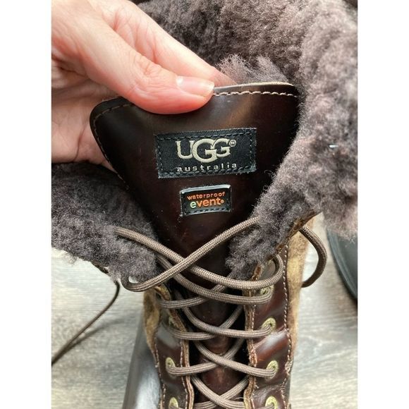 Ugg Australia leather butte shearling lined brown wool plaid snow boots - Picture 3 of 13
